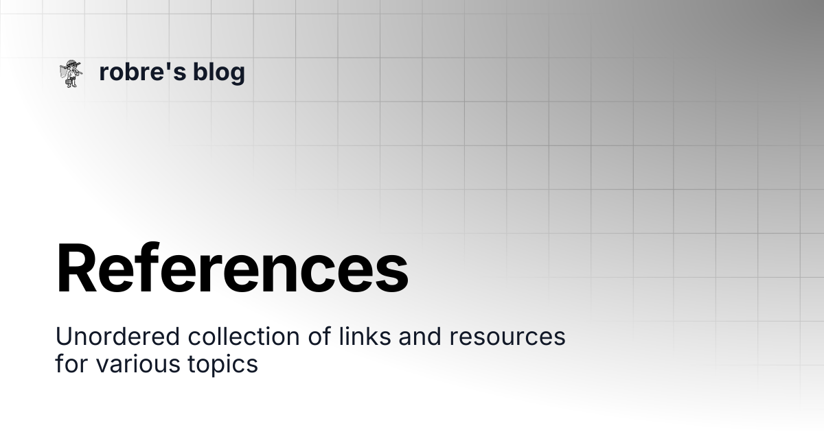 References | robre's blog
